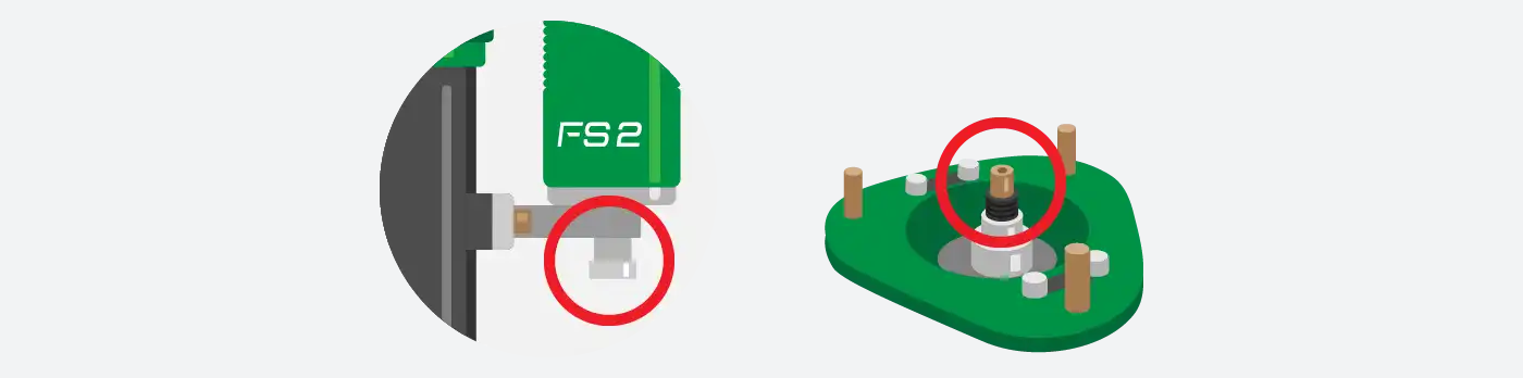 แผนภาพตำแหน่งตัวปรับโช้ค TEIN FS2